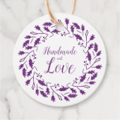 Handmade with Love Quote Design in Purple Bedankjes Labels (Voorkant)