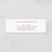 Handmade with Love Quote for Artisans Items in Red Mini Visitekaartje (Achterkant)