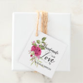 Handmade with Love Quote on Floral Garland Bedankjes Labels (In situ)