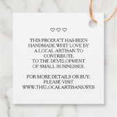 Handmade with Love Quote on Floral Garland Bedankjes Labels (Achterkant)