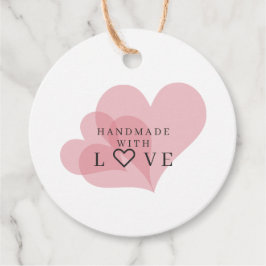 Handmade with Love Quote on Transparent Hearts Bedankjes Labels