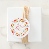 Handmade with Love Quote with Floral Wreath Design Bedankjes Labels (In situ)
