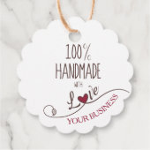 Handmade with Love Quote with Red Heart Bedankjes Labels (Achterkant)