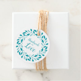 Handmade with Love QuoteDesign in Aquamarine Bedankjes Labels
