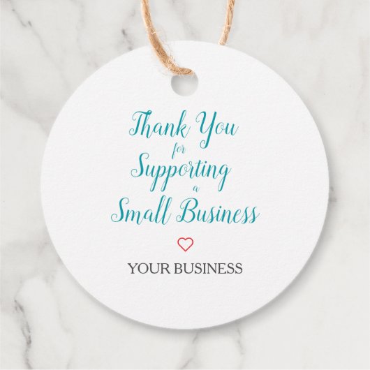 Handmade with Love QuoteDesign in Aquamarine Bedankjes Labels (Achterkant)