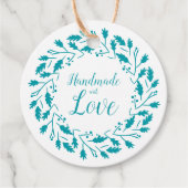 Handmade with Love QuoteDesign in Aquamarine Bedankjes Labels (Voorkant)