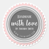Handmade With Love Round Sticker (Voorkant)
