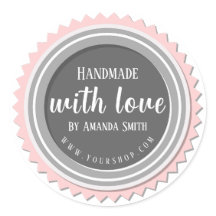 Handmade With Love Round Sticker