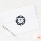 Handmade With Love Sketchy Floral Midnight Garden Ronde Sticker (Envelop)