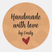 Handmade With Love Small Business Packaging Ronde Sticker (Voorkant)