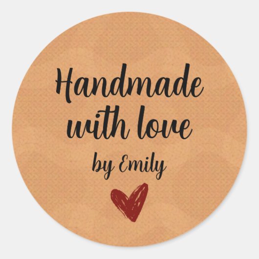 Handmade With Love Small Business Packaging Ronde Sticker (Voorkant)