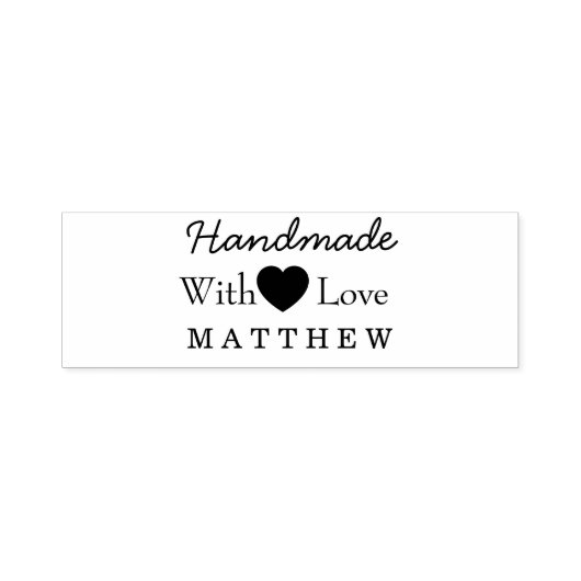 Handmade With Love Small Business Typography Zelfinktende Stempel (Design)