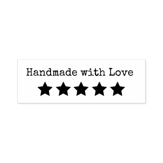 “Handmade with Love” Stars Rubber Stamp Zelfinktende Stempel (Design)