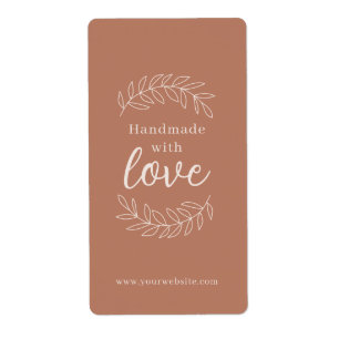 Handmade with Love terracotta business Etiket
