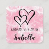 Handmade with Love Waterverf Kaart Vierkante Visitekaartje (Voorkant)
