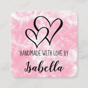 Handmade with Love Waterverf Kaart Vierkante Visitekaartje