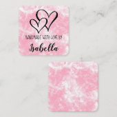 Handmade with Love Waterverf Kaart Vierkante Visitekaartje (Voorkant / Achterkant)