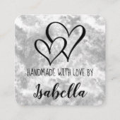 Handmade with Love Waterverf Kaart Vierkante Visitekaartje (Voorkant)