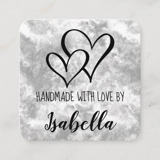 Handmade with Love Waterverf Kaart Vierkante Visitekaartje (Voorkant)
