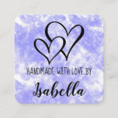 Handmade with Love Waterverf Kaart Vierkante Visitekaartje (Voorkant)