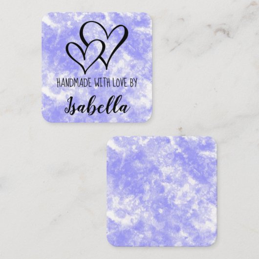 Handmade with Love Waterverf Kaart Vierkante Visitekaartje (Voorkant / Achterkant)