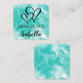 Handmade with Love Waterverf Kaart Vierkante Visitekaartje (Voorkant / Achterkant)