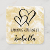 Handmade with Love Waterverf Kaart Vierkante Visitekaartje (Voorkant)