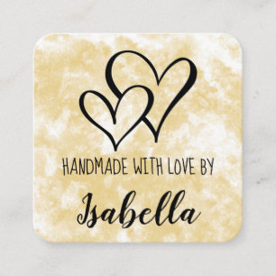 Handmade with Love Waterverf Kaart Vierkante Visitekaartje