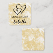 Handmade with Love Waterverf Kaart Vierkante Visitekaartje (Voorkant / Achterkant)