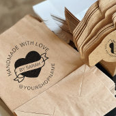 Handmade With Love Your Shop And Name Zelfinktende Stempel