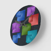 Handmaids Fused Glass Moderne Kunst Ronde Klok (Hoek)