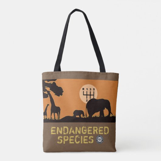 HANDMATIG - bedreigd Tote Bag (Achterkant)