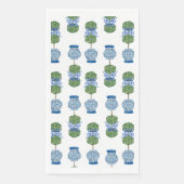 Handmatig gekleurd blauw wit gemberpapier servet (Voorkant)