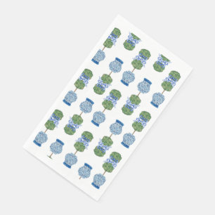 Handmatig gekleurd blauw wit gemberpapier servet