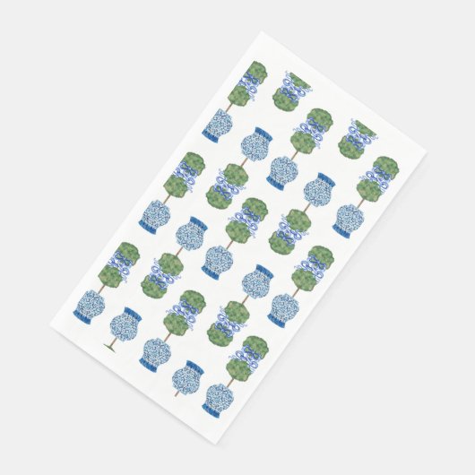 Handmatig gekleurd blauw wit gemberpapier servet (Hoek)