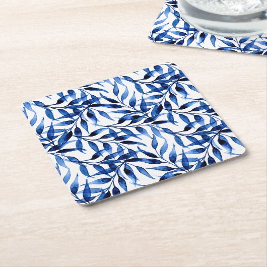 Handmatig gekleurd inktpatroon Waterverf Kartonnen Onderzetters (Schuin)