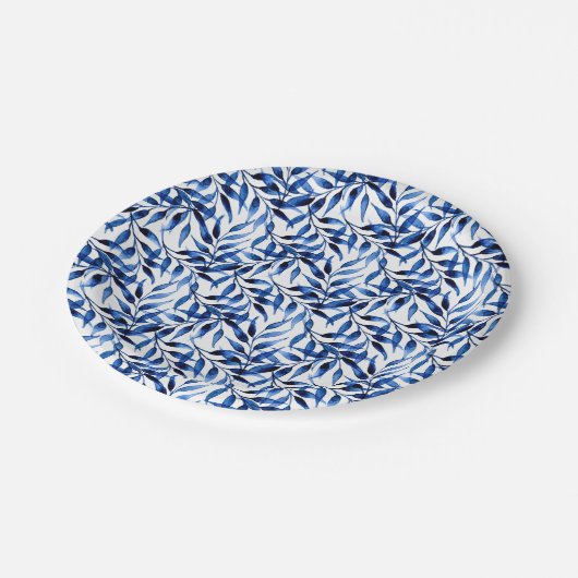 Handmatig gekleurd inktpatroon Waterverf Papieren Bordje (Gekanteld)