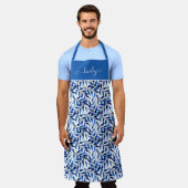 Handmatig gekleurd inktpatroon Waterverf Schort (Gedragen)