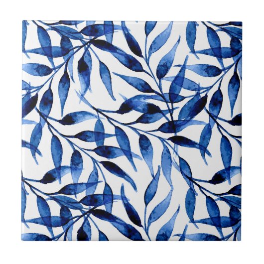 Handmatig gekleurd inktpatroon Waterverf Tegeltje (Voorkant)