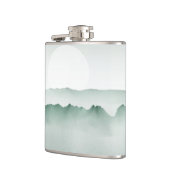 Handmatig gekleurd Waterverf berglandschap Heupfles (Links)