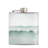 Handmatig gekleurd Waterverf berglandschap Heupfles (Voorkant)