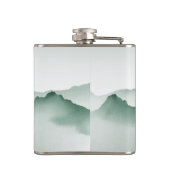 Handmatig gekleurd Waterverf berglandschap Heupfles (Achterkant)