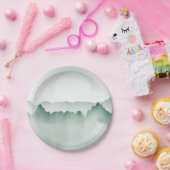 Handmatig gekleurd Waterverf berglandschap Papieren Bordje (Feest)