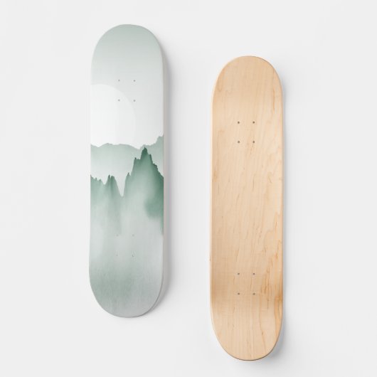 Handmatig gekleurd Waterverf berglandschap Persoonlijk Skateboard (Voorkant)