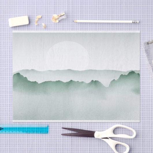 Handmatig gekleurd Waterverf berglandschap Tissuepapier (Craft)