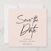 Handmatig gelaten sparen de Datum Blush Roze Kaart (Voorkant)