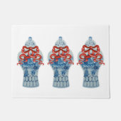 Handmatig geschilderd blauw gember deurmat (Voorkant)