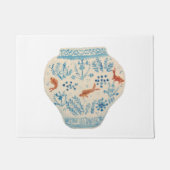 Handmatig geschilderd blauw gember deurmat (Voorkant)