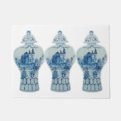 Handmatig geschilderd blauw gember deurmat (Voorkant)