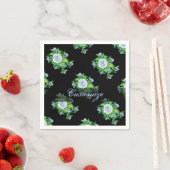 Handmatig geschilderd blauw Rozen Pattern Napkins Servetten (Insitu)